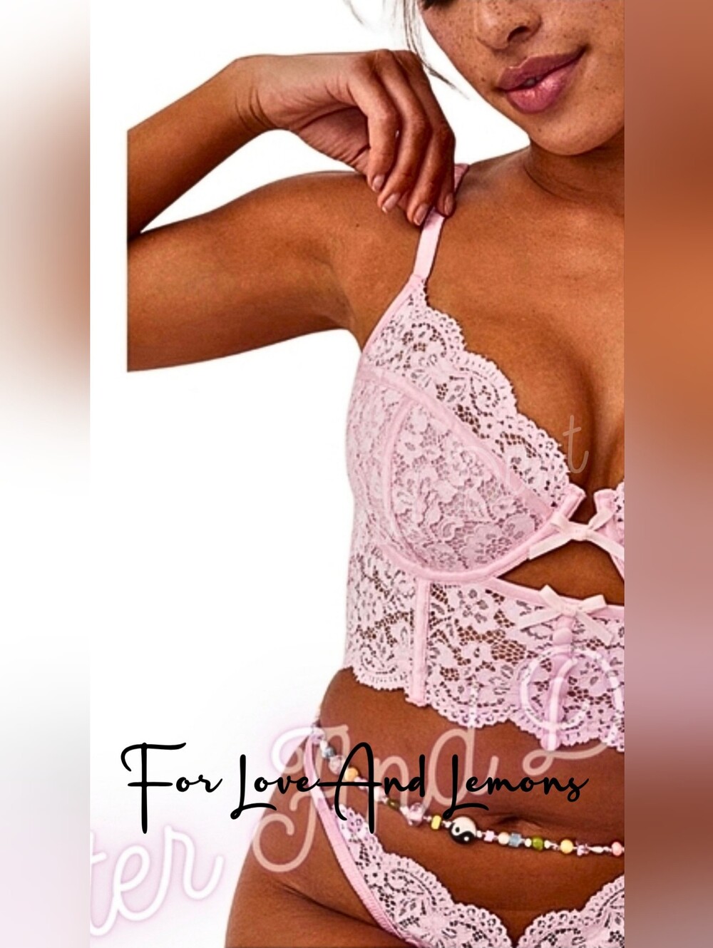 For Love And Lemons Creamsicle Lace Bustier